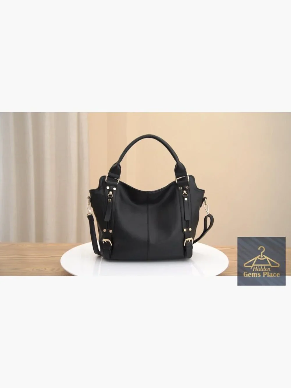 Large PU Leather Hobo Tote Shoulder Bag Crossbody Wallet Set 4pcs